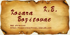 Kosara Bozitovac vizit kartica